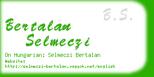 bertalan selmeczi business card